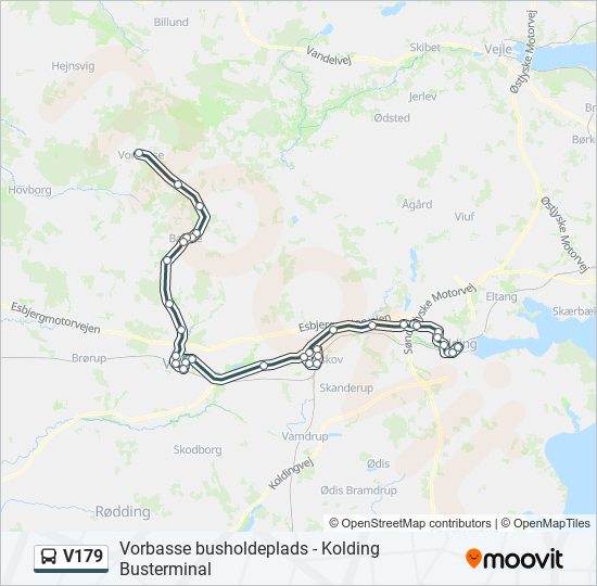 V179 bus Line Map