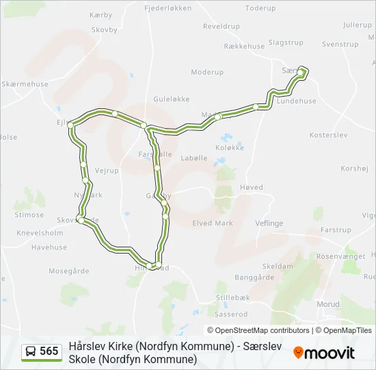 565 Bus Line Map