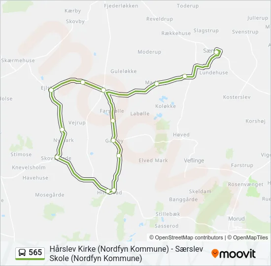 565 Bus Line Map