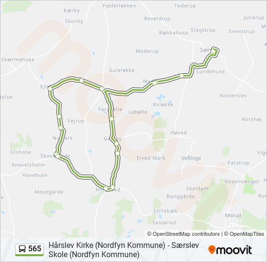 565 bus Line Map