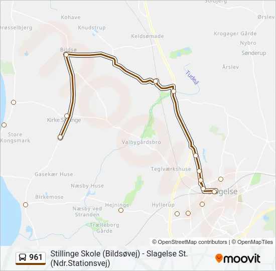 961 Bus Line Map
