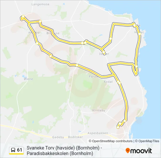 61 Bus Line Map