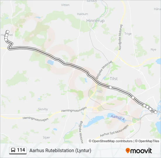 114 Bus Line Map