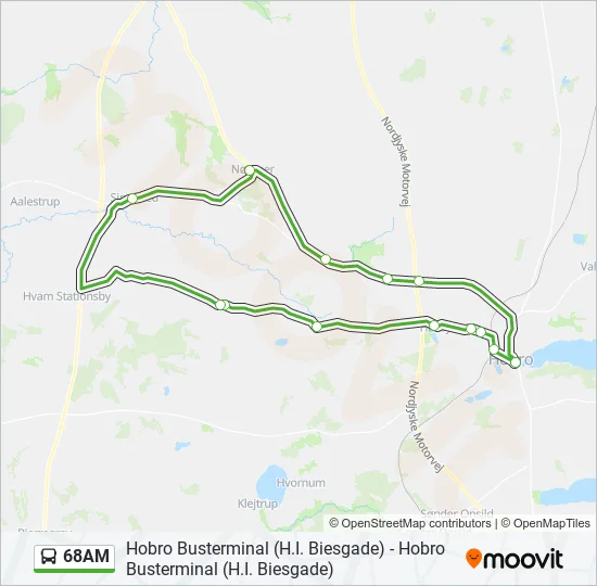 68AM Bus Line Map