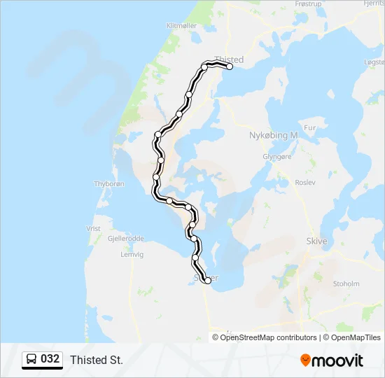 032 bus Linjekort