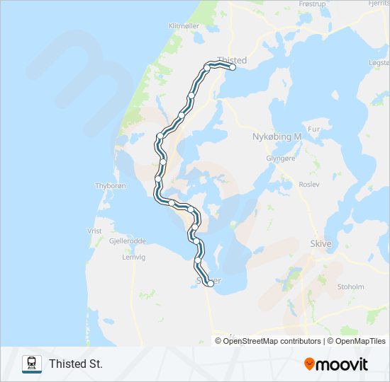 030 Rute: Rejseplaner, Stop & Kort - Thisted St. (Opdateret)