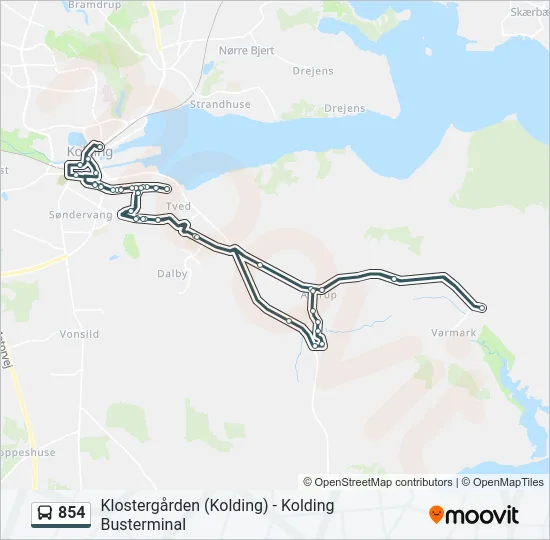 854 Bus Line Map