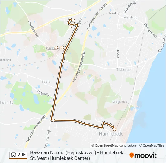 70E Bus Line Map