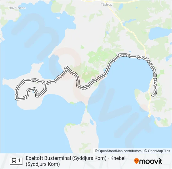 1 Bus Line Map