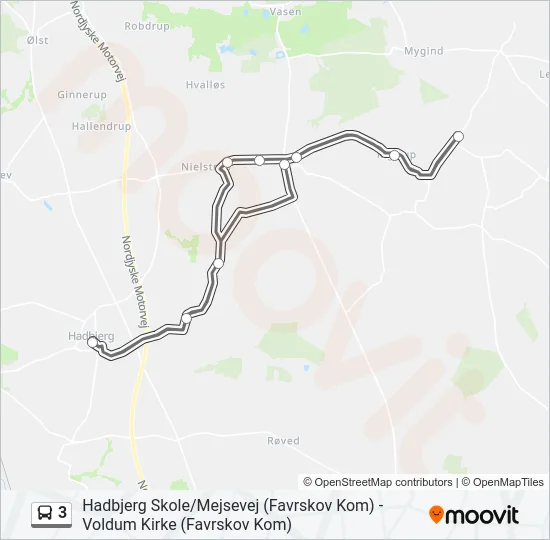 3 Bus Line Map