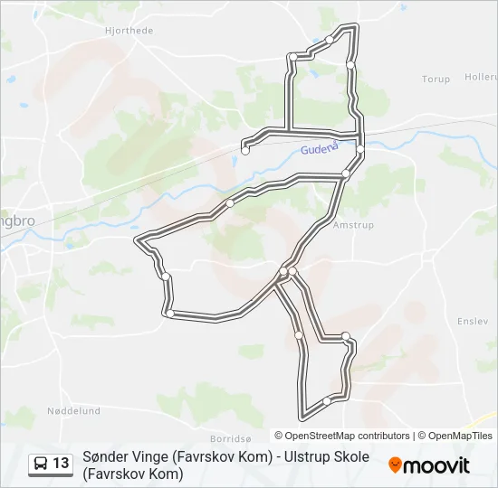 13 Bus Line Map