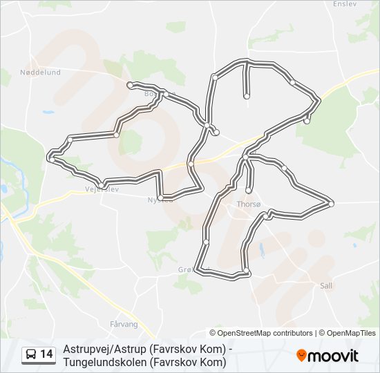 14 bus Line Map