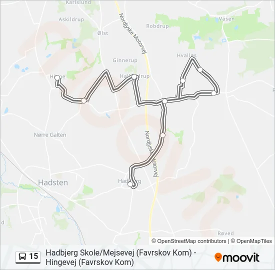 15 Bus Line Map
