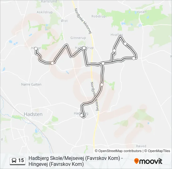 15 Bus Line Map