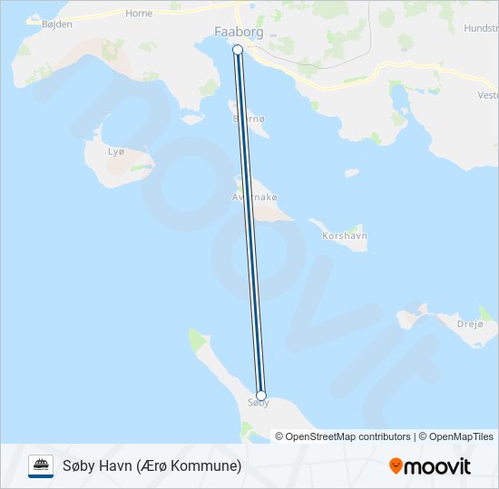 ÆRØFÆRGERNE ferry Line Map