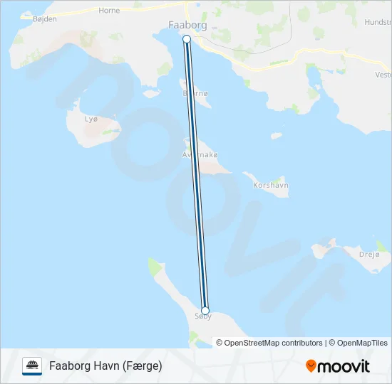 ÆRØFÆRGERNE Ferry Line Map