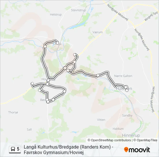 5 Bus Line Map