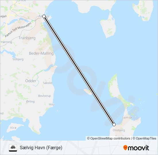 Samsø Rederi Rute: Rejseplaner, Stop & Kort - Sælvig Havn (Færge ...