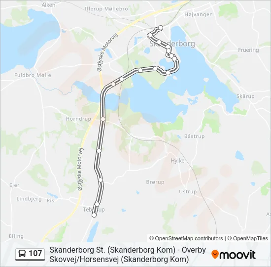 107 Bus Line Map