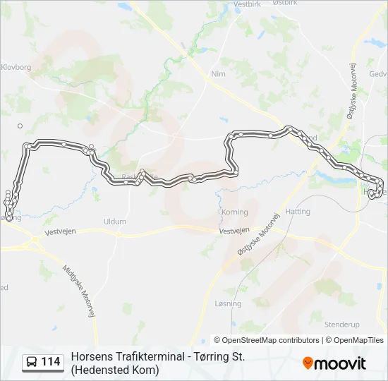 114 Bus Line Map