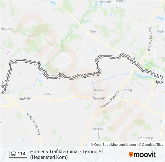 114 Bus Line Map
