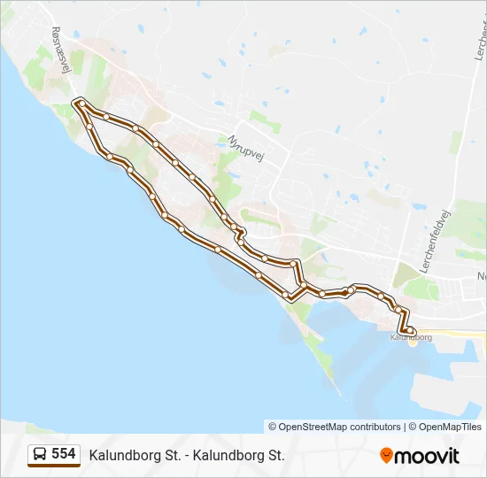 554 Rute: Rejseplaner, stop & kort - Kalundborg St. (Opdateret)