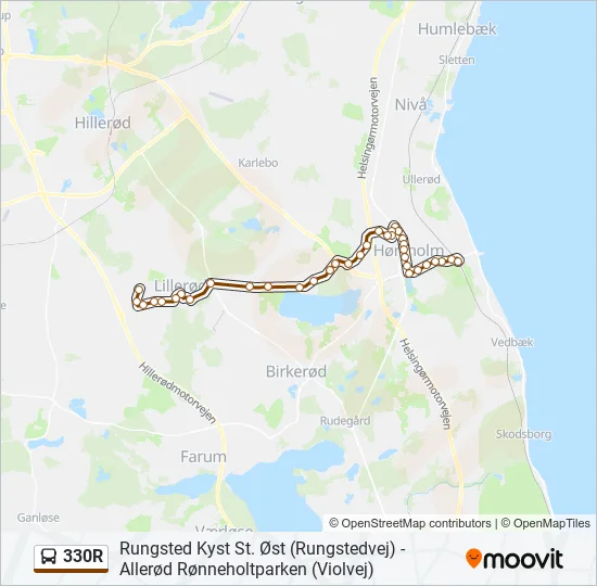 330R Bus Line Map