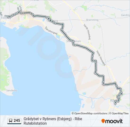 245 bus Line Map