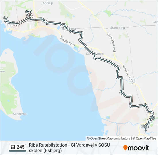 245 Bus Line Map