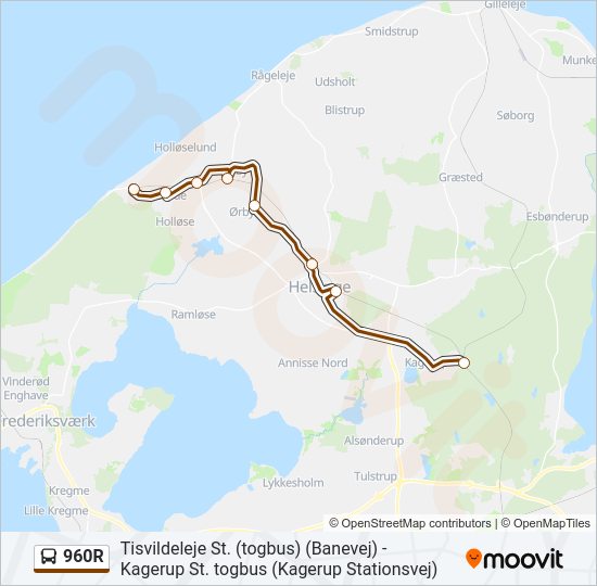 960R Bus Line Map