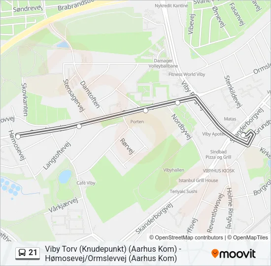 21 Bus Line Map