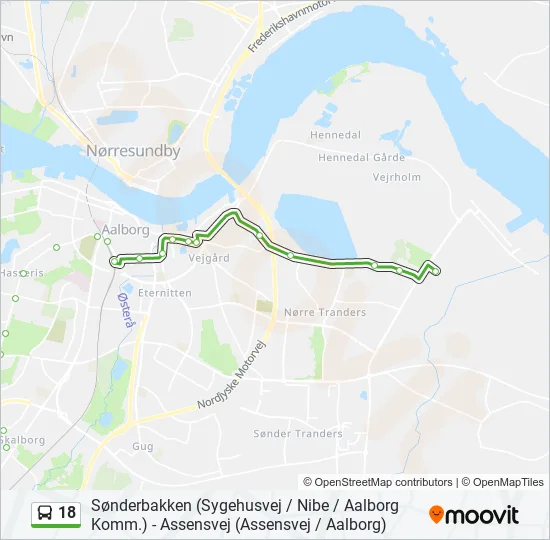 18 Bus Line Map