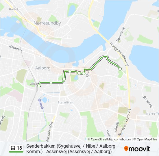 18 bus Linjekort