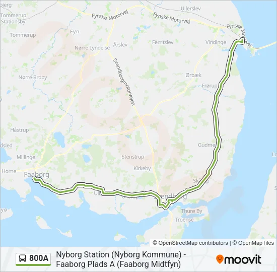 800A Bus Line Map