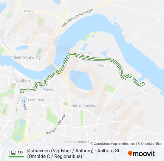 19 bus Linjekort
