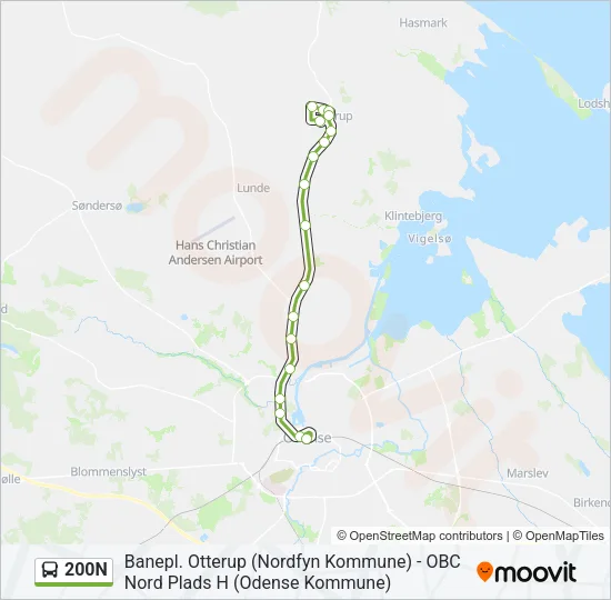 200N Bus Line Map