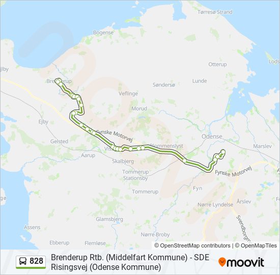 828 bus Line Map