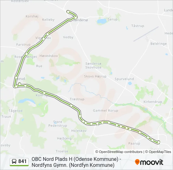 841 Bus Line Map