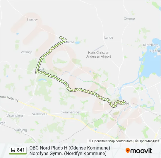 841 Bus Line Map