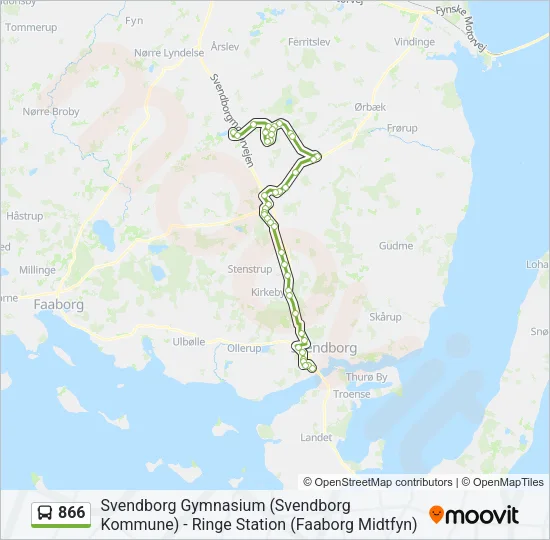 866 Bus Line Map