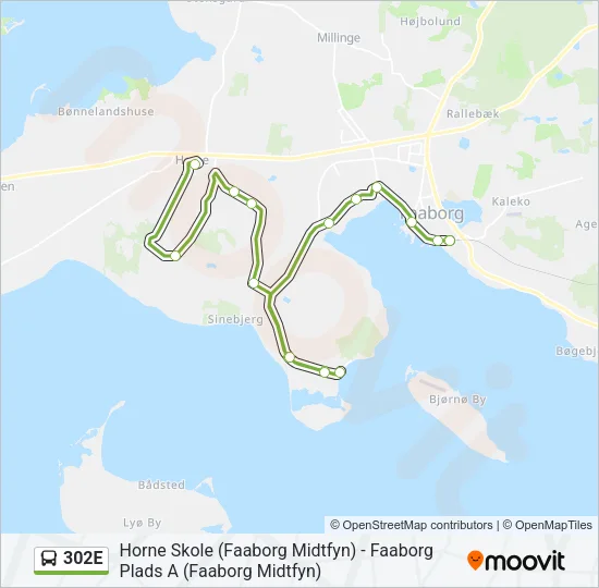 302E Bus Line Map