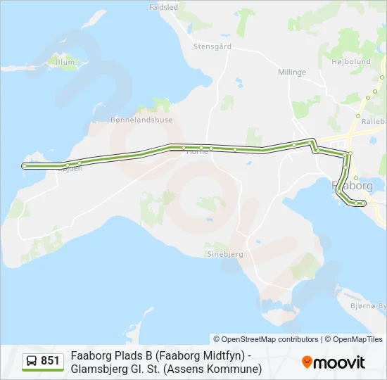 851 Bus Line Map