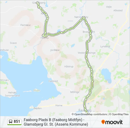 851 Bus Line Map