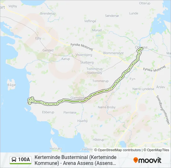 100A Bus Line Map
