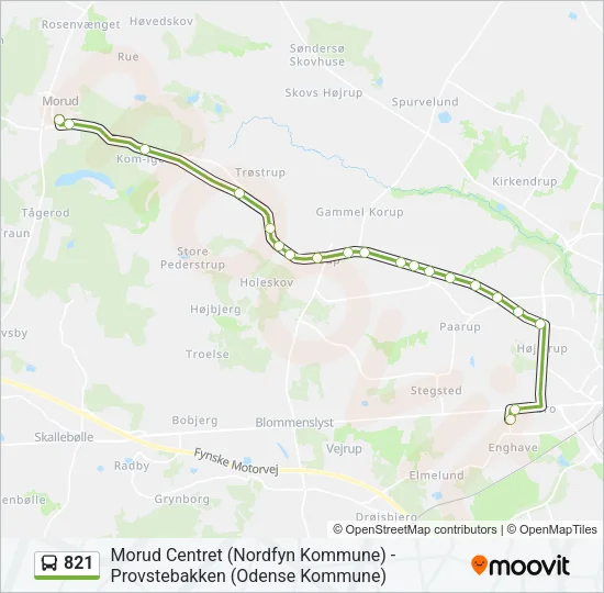 821 Bus Line Map