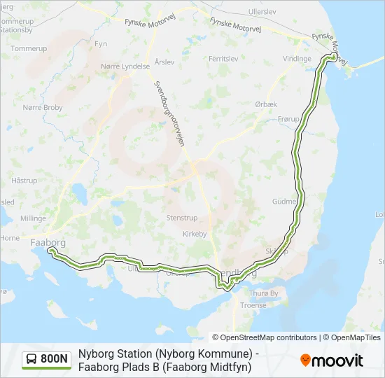 800N Bus Line Map