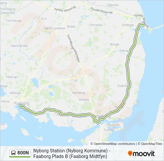800N Bus Line Map