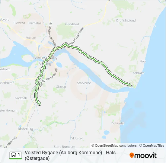 1 Bus Line Map