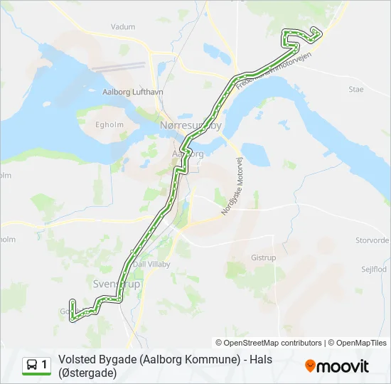 1 Bus Line Map