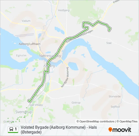 1 Bus Line Map